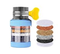 Filtre à eau du robinet | Filtre à eau à six couches pour robinets d'évier avec carbone | Accessoire de santé corporelle pour salle de bain, toilettes, cuisine, salon de thé, buanderie Tristo