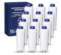 Filtre à eau entièrement automatique, remplacement compatible avec Delonghi ECAM Series, Dinamica, Cappuccino System, Magnifica, ETAM Autentica et différents modèles d'Esam, (12)