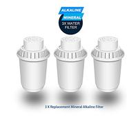 Filtre à Eau, Ioniseur de filtres à pichets d'eau alcaline minérale de 3,5 L - Filtres longue durée de vie de 400L - Système de filtration du purificateur - PH Alcaliseur(3 x filter)