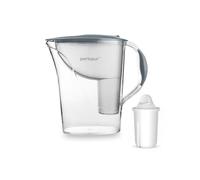 Filtre à eau PearlCo Classic (gris) avec 1 cartouche filtrante Réduction du calcaire, du chlore, du plomb et du cuivre Compatible avec Brita Classic Fabriqué en UE