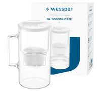 Filtre à eau pot verre 3L blanc Wessper D2 borosilicate 1 cartouche sans BPA