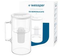 Filtre à eau pot verre 3L Wessper D2 BOROSILICATE avec 1 cartouche blanche