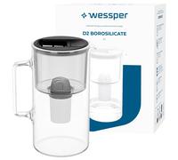 Filtre à eau pot verre 3L Wessper D2 BOROSILICATE avec 1 cartouche noir