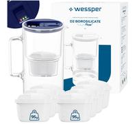 Filtre à eau pot verre bleu 3L Wessper LED indicateur de changement de filtre...