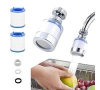 Filtre à Eau pour Robinet avec 2 Filtrants Interchangeables en Coton | Filtre à Eau pour Robinet 360°, Détartreur de Robinet pour la Cuisine,L'évier,la Maison et la Salle de Bain