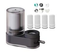 Filtre à eau pour robinet avec filtration ultra absorbantes, pré-filtre à sédiments avec 4 éléments filtrants en céramique, filtre à charbon actif