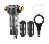 Filtre à eau, Pré filtrer les sédiments de toute la maison, préfiltre central filtre à eau, système purification contre-courant en acier inoxydable(Host and 3x Filter)