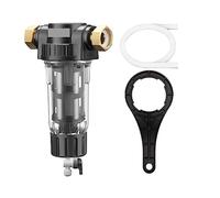 Filtre à eau, Pré filtrer les sédiments de toute la maison, préfiltre central filtre à eau, système purification contre-courant en acier inoxydable(Host and 1x Filter)