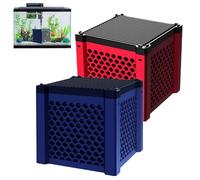 Filtre à eau Pure Cube Purificateur d'eau Eco-Aquarium Cube Filtre à charbon actif pour aquariums, bacs à chevaux, filtration super forte et contrôle des odeurs (rouge + bleu)