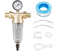 Filtre à eau réutilisable - Filtre de rinçage - Pré-filtre à eau - Filtre à eau à sédiments - Filtre fin lavable pour raccordement à la maison, tuyau d'eau de puits, tuyaux de station d'eau domestique