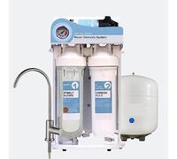 Filtre à eau, Système d'osmose inverse PREMIUM à 5 étages avec robinet et réservoir en métal 3,2 G - 50 GPD, puissance : 220-240