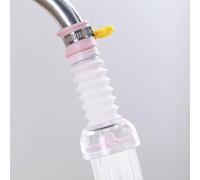 Filtre à eau télescopique rotatif pour installations de robinet standard avec capacité d'économie d'eau et réglage multi-angles (rose)