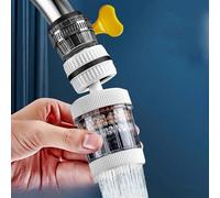 Filtre à eau universel 15-32 mm rond adaptateur de robinet charbon actif élimine le chlore fluorure métaux lourds Comprend 5 tampons filtrants de rechange