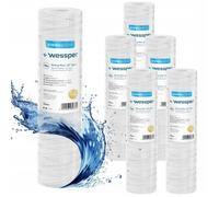 Filtre à eau - WESSPER - Cartouche Sédiment Bobinée - 6 pièces - 5 microns - Universel, filtres de chaîne