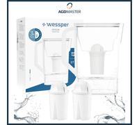 Filtre à eau Wessper Slim avec 3 cartouches, pot filtre réduit le calcaire et...