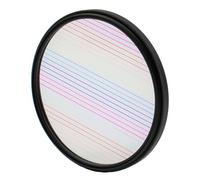 Filtre à effet strié arc-en-ciel/bleu - 77/82 mm - Monture à baïonnette - Filtre circulaire pour écran large brossé