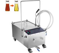 Filtre à friture mobile - Capacité du réservoir d'huile 38 L - Système de filtration d'huile 10 L/min - Système de filtration d'huile de friture sur roulettes avec roues pivotantes - Flexible d'huile