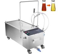 Filtre à friture mobile, capacité du réservoir d'huile 55 L, système de filtration d'huile avec vitesse de filtration d'huile de 10 L/min, système de filtration d'huile de friture sur roulettes avec r