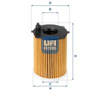 UFI Filters, Filtre à Huile 25.128.00, Filtre à Huile de Remplacement, Adapté aux Voitures, Applicable sur Différents Modèles Alfa Romeo, Chrysler, Fiat et Lancia