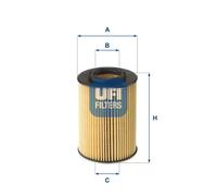 Filtre à huile Cartouche filtrante 25.075.00 UFI pour HYUNDAI KIA