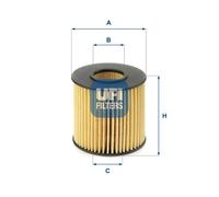 Filtre à huile Cartouche filtrante 25.196.00 UFI pour LEXUS TOYOTA