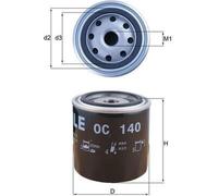 Filtre à huile Cartouche filtrante MAHLE pour LDV CUB