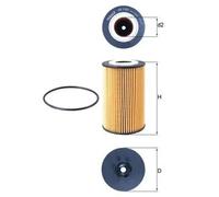 Filtre à huile Cartouche filtrante OX 1161D MAHLE pour MERCEDES-BENZ CLS SL CLK