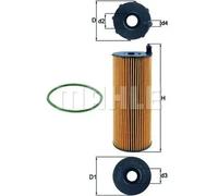 MAHLE Filtre à huile Cartouche filtrante avec joint d'étanchéite OX 196/3D