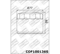 Champion Autoparts Filtre à huile COF100136S – Filtre vissé, Lubrification