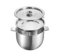 Filtre à huile de cuisson en acier inoxydable avec couvercle pour séparer les impuretés de la sauce à bouillon et réutiliser les graisses liquides (5,2 L)