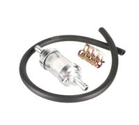 filtre à huile de moto Filtre à carburant interne de 8 mm pour moto, avec clips pour durite d'essence, compatible scooter, pit bike, dirt et quad(Silver Set)