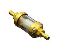 filtre à huile de moto Filtre à carburant interne de 8 mm pour moto, avec clips pour durite d'essence, compatible scooter, pit bike, dirt et quad(Gold)