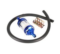 filtre à huile de moto Filtre à carburant interne de 8 mm pour moto, avec clips pour durite d'essence, compatible scooter, pit bike, dirt et quad(Blue Set)