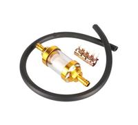 filtre à huile de moto Filtre à carburant interne de 8 mm pour moto, avec clips pour durite d'essence, compatible scooter, pit bike, dirt et quad(Gold Set)