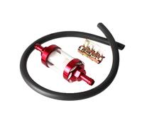 filtre à huile de moto Filtre à carburant interne de 8 mm pour moto, avec clips pour durite d'essence, compatible scooter, pit bike, dirt et quad(Red Set)