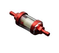 filtre à huile de moto Filtre à carburant interne de 8 mm pour moto, avec clips pour durite d'essence, compatible scooter, pit bike, dirt et quad(Red)