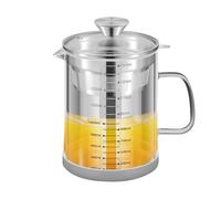 Filtre à huile en acier : casserole de grande capacité, panier de passoire amovible | Conteneur de stockage d'huile de bacon polyvalent, accessoire de cuisine portable pour le camping pour la friture