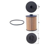 Filtre À Huile Filtre D'Insertion 81Mm MAHLE Pour VW ATLAS (CA1/ CA2/ CA3)