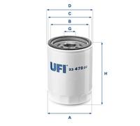 Filtre à huile Filtre vissé 23.478.00 UFI pour SMART MITSUBISHI