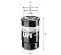 Filtre à huile Filtre vissé 23.615.00 UFI pour KIA HYUNDAI
