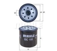 Filtre à huile Filtre vissé OC 195 MAHLE pour JOHN DEERE MAZDA HYUNDAI KIA FORD