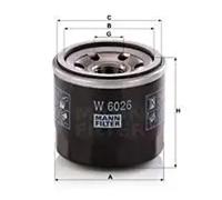 Filtre à huile Filtre vissé W 6026 MANN-FILTER pour SUZUKI IGNIS III SWIFT V