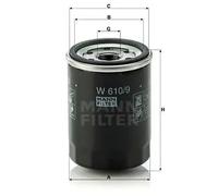 Filtre à huile Filtre vissé W 610/9 MANN-FILTER pour TOYOTA MR2 I CELICA Coupé