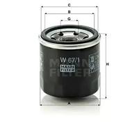 Filtre à huile Filtre vissé W 67/1 MANN-FILTER pour MAZDA SUBARU KIA NISSAN FORD