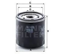 Filtre à huile Filtre vissé W 7035 MANN-FILTER pour CHRYSLER VW JEEP DODGE