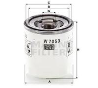 Filtre à huile Filtre vissé W 7050 MANN-FILTER pour PEUGEOT FORD CITROËN