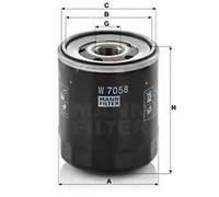 Filtre à huile Filtre vissé W 7058 MANN-FILTER pour PEUGEOT CITROËN SUZUKI FIAT