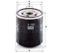 Mann Filter Filtre à huile W 7061