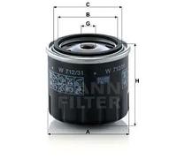 Mann Filter Filtre à huile W 712/31 pour applications non routières