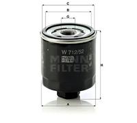 Filtre à huile Filtre vissé W 712/52 MANN-FILTER pour VW SEAT SKODA AUDI